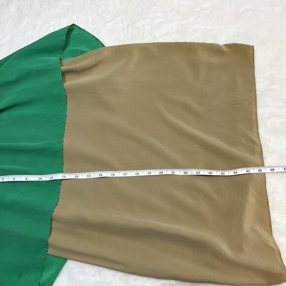Greylin Melinda Silk Color Block Dress Green Tan Women’s M - Picture 12 of 12